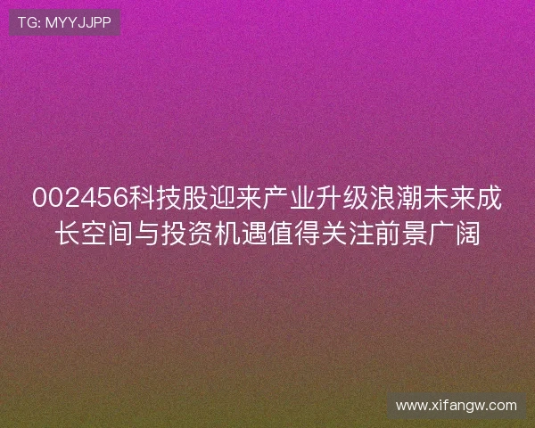 002456科技股迎来产业升级浪潮未来成长空间与投资机遇值得关注前景广阔